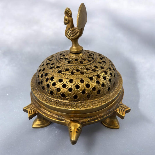 Brass Dhoopdhani Incense Burner - Pooja, Home Fragrance, and Gifts