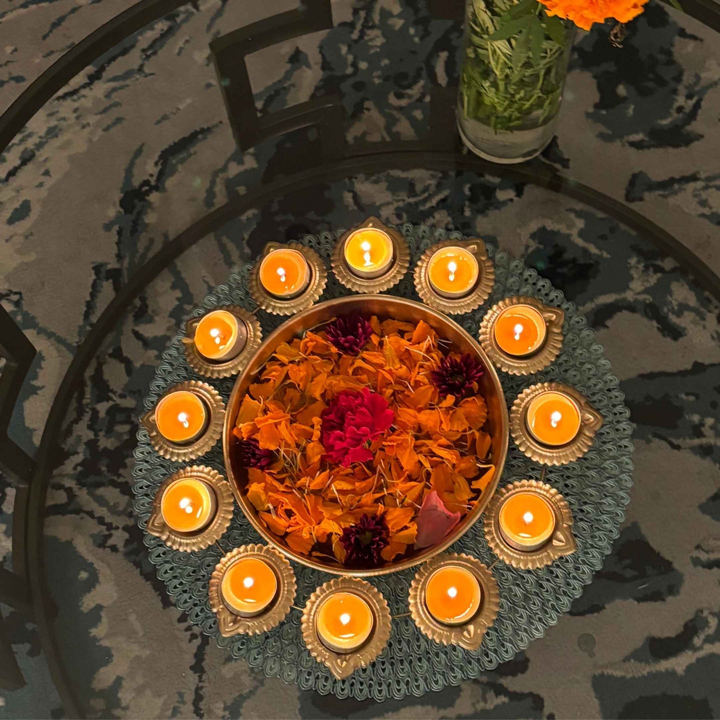 Traditional Diwali Urli Bowl Set of 3, ideal for adding a warm glow to your Festival of Lights celebrations