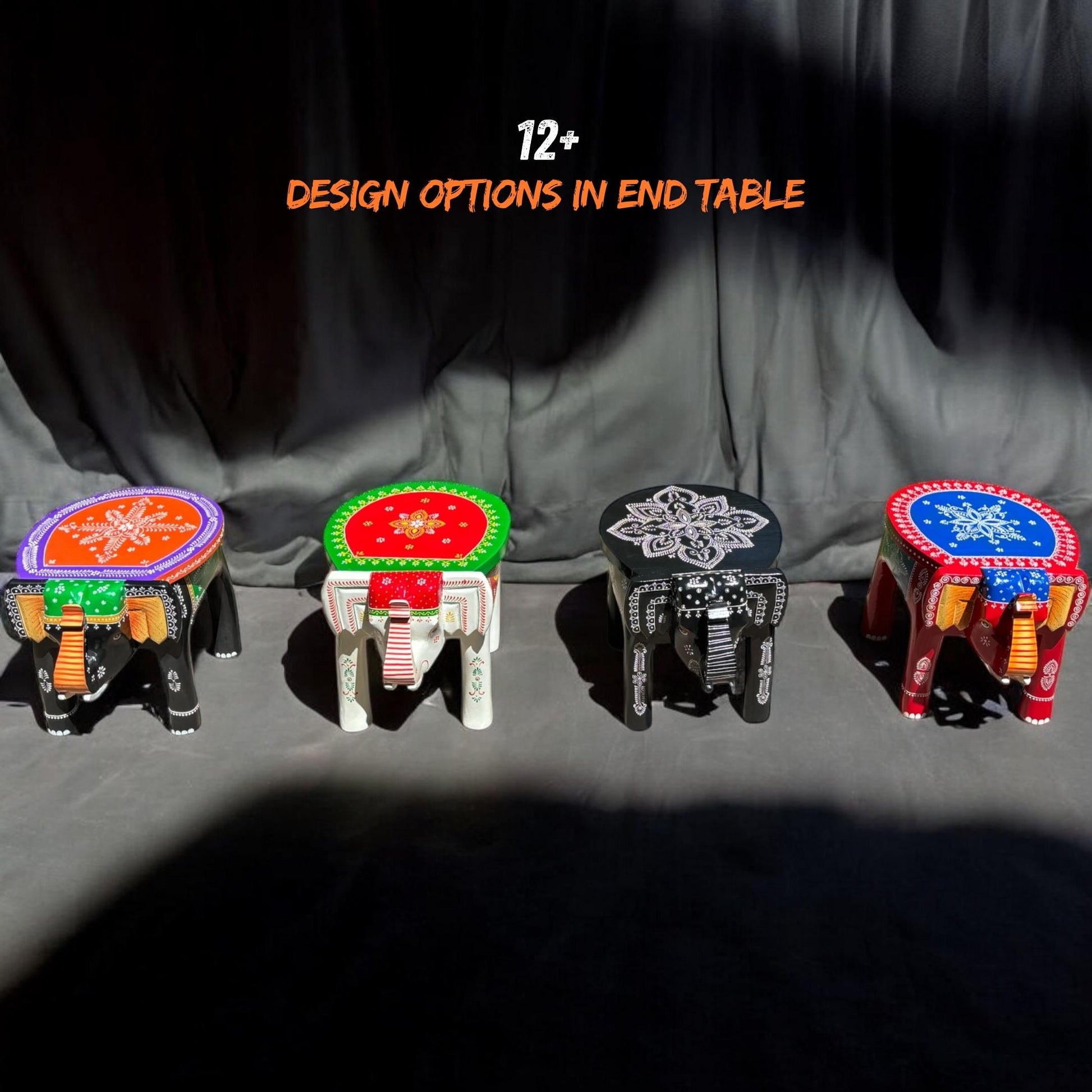 Urli Utsav has more than 12 designs in elephant wood stool
