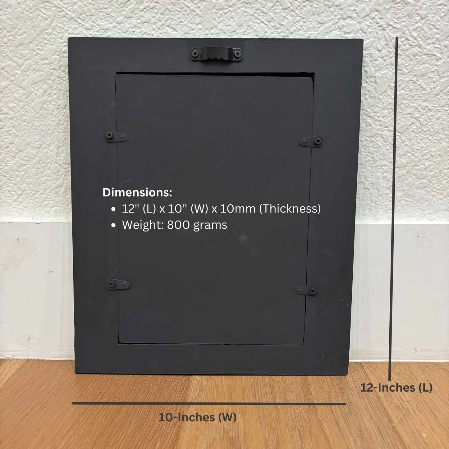 Dimensions of the Urli Utsav Jharokha mirror displayed, providing a clear understanding of its size and proportions