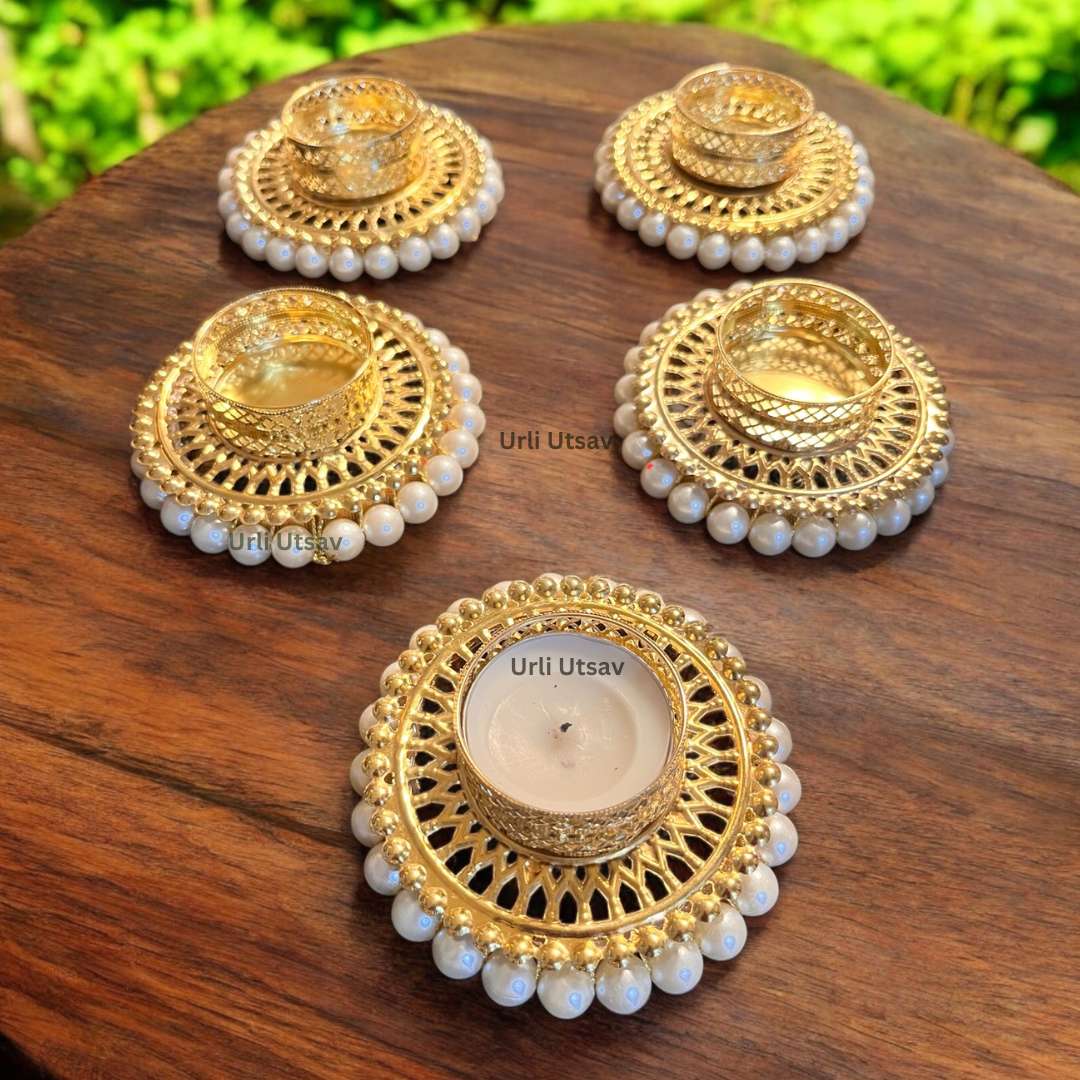 Pearl T-light Holder - Indian Festive Decor Store in USA