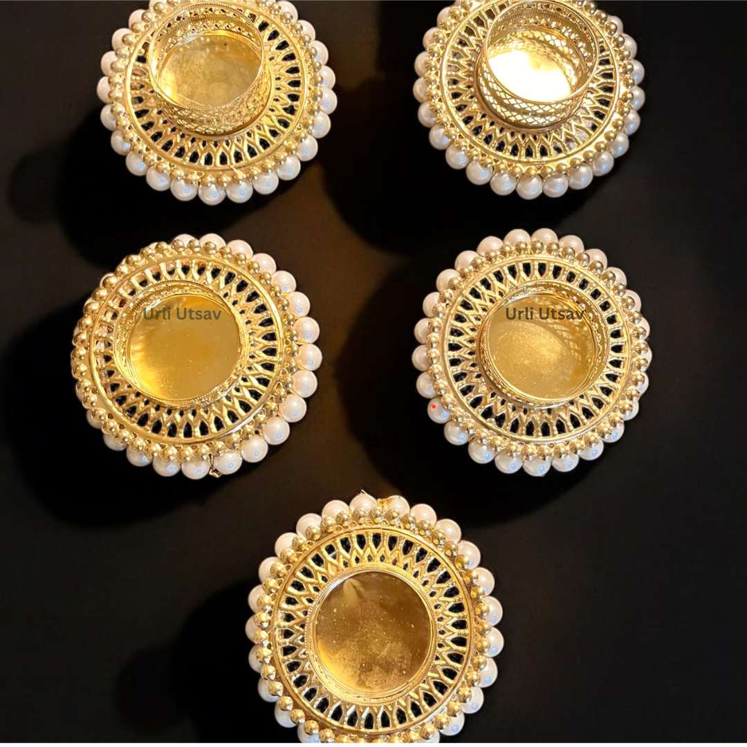 Pearl T-light Holder - Indian Festive Decor Store in USA