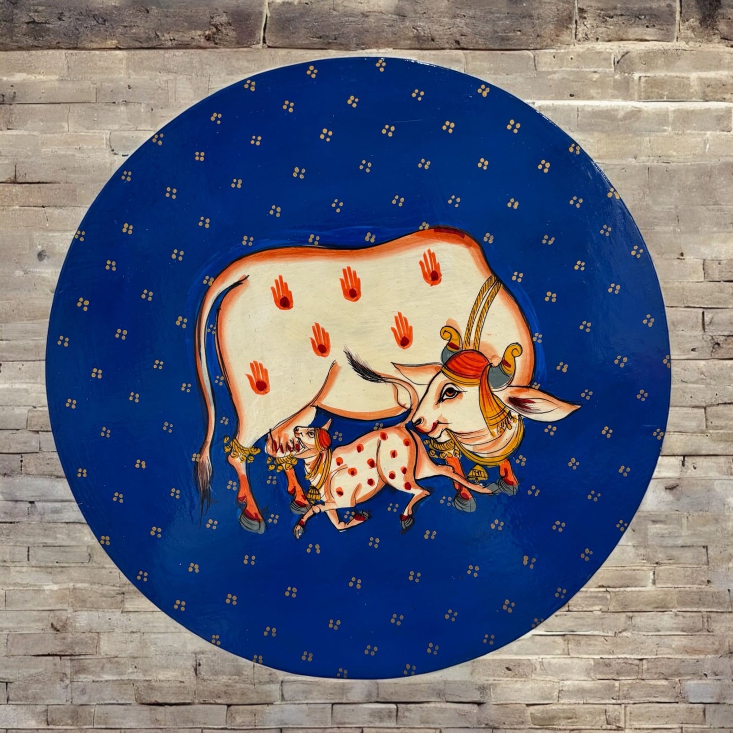 Blue Pichwai Cow