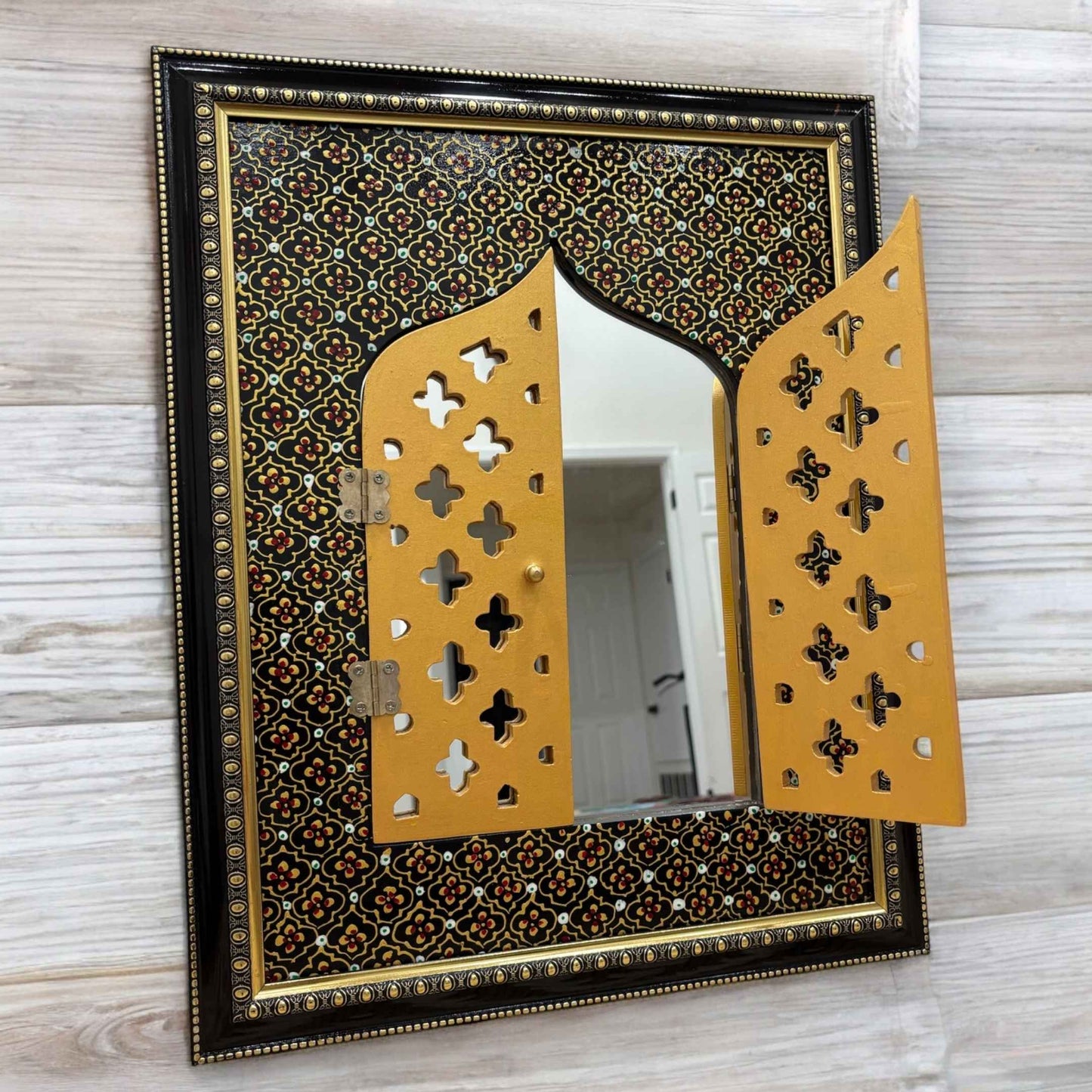 Rajasthani Jharokha - 20x16-Inches Mirror With Door
