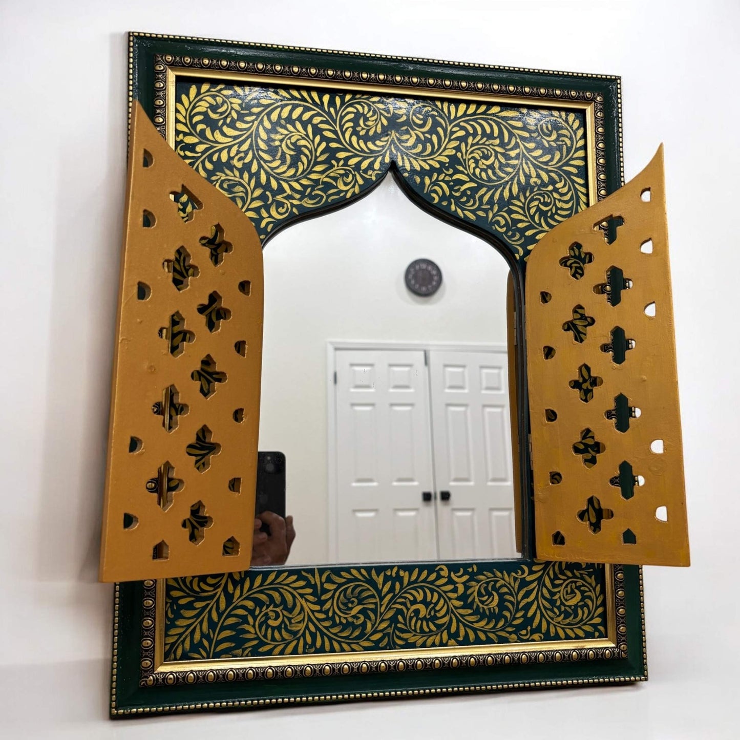 Rajasthani Jharokha - 20x16-Inches Mirror With Door