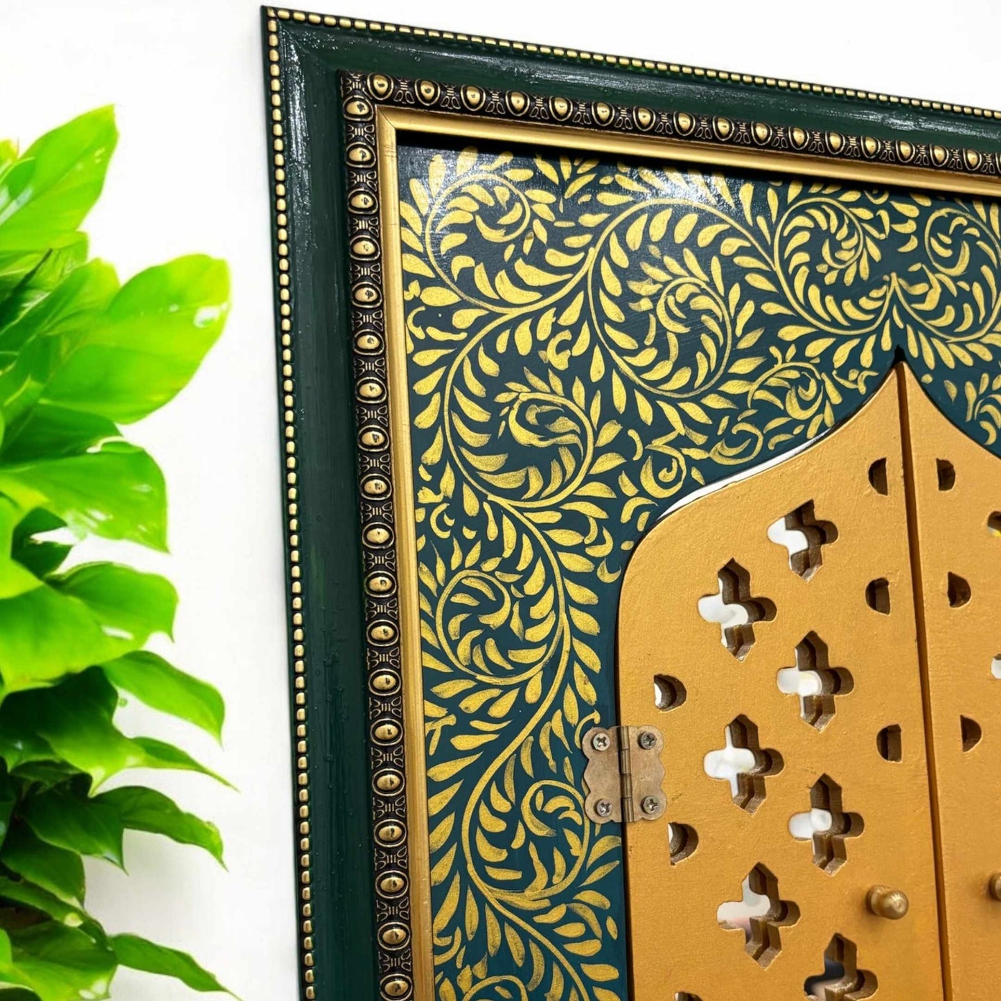 Rajasthani Jharokha - 20x16-Inches Mirror With Door