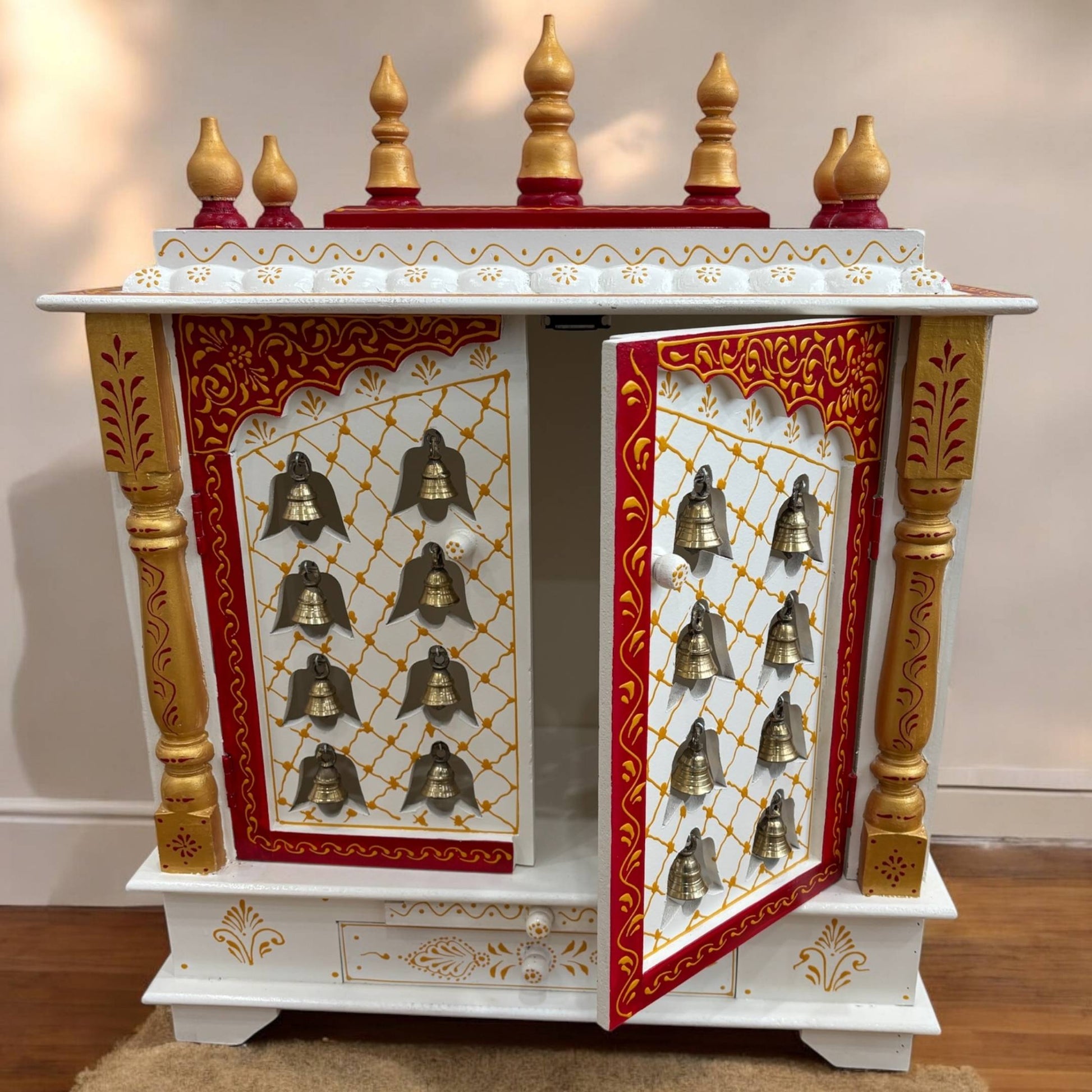 Wooden Pooja Mandir From Urli Utsav