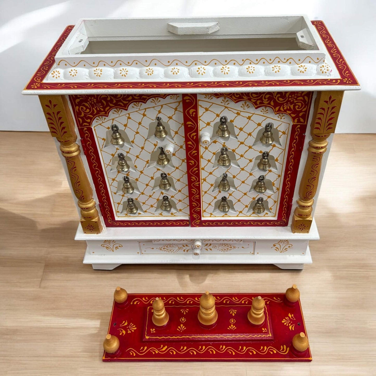 Wooden Pooja Mandir From Urli Utsav