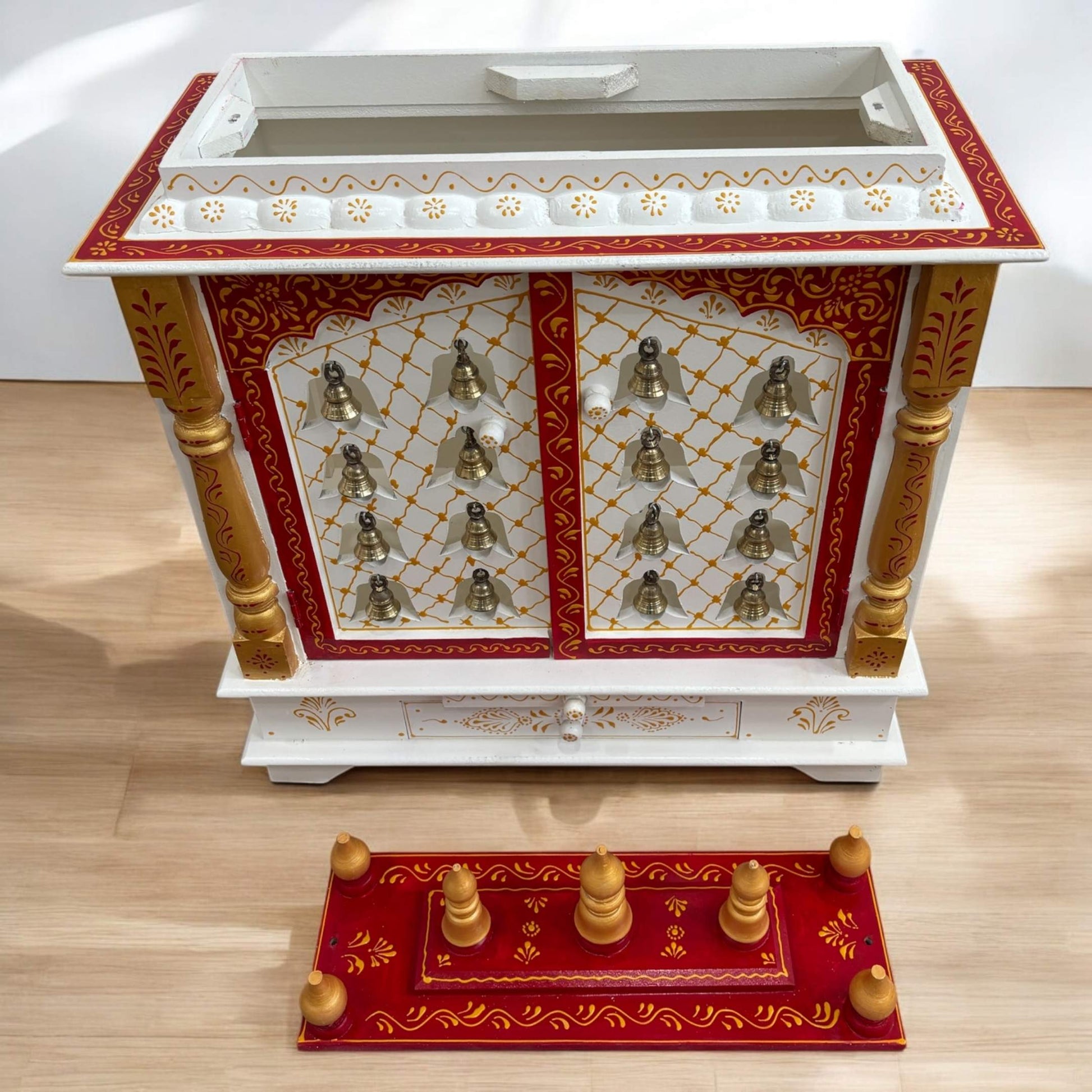 Wooden Pooja Mandir From Urli Utsav
