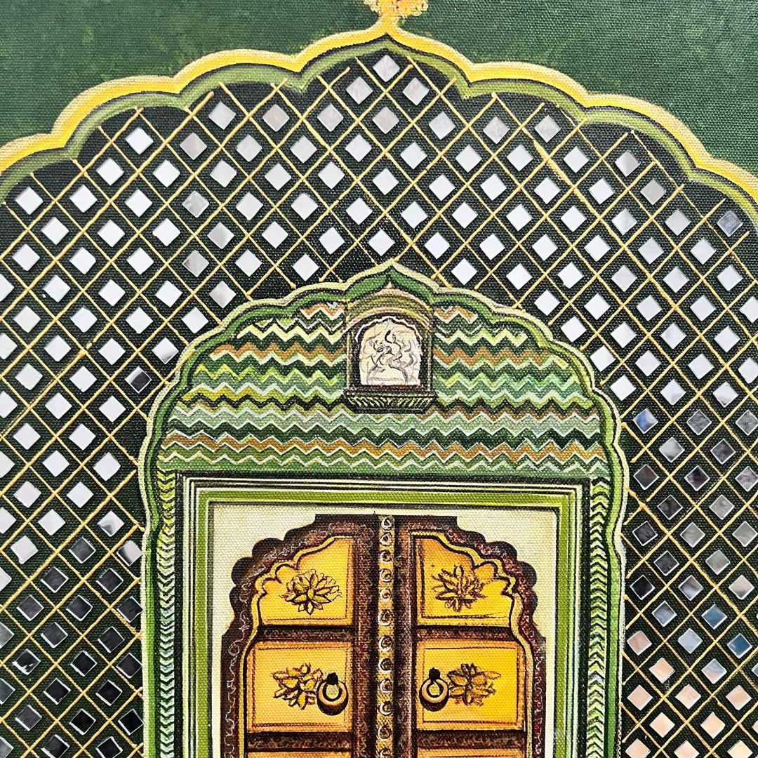 20x16 Inches Sakshi Khullar Jharokha Green