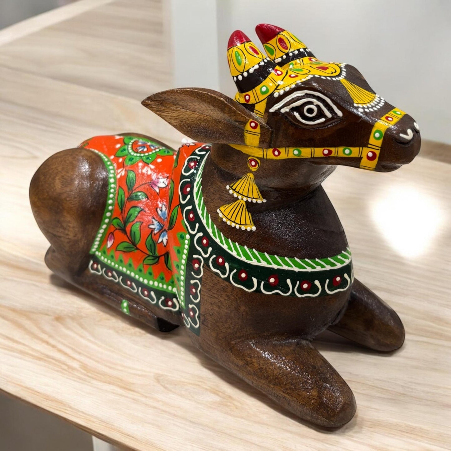 Sitting Nandi Statue | Orange