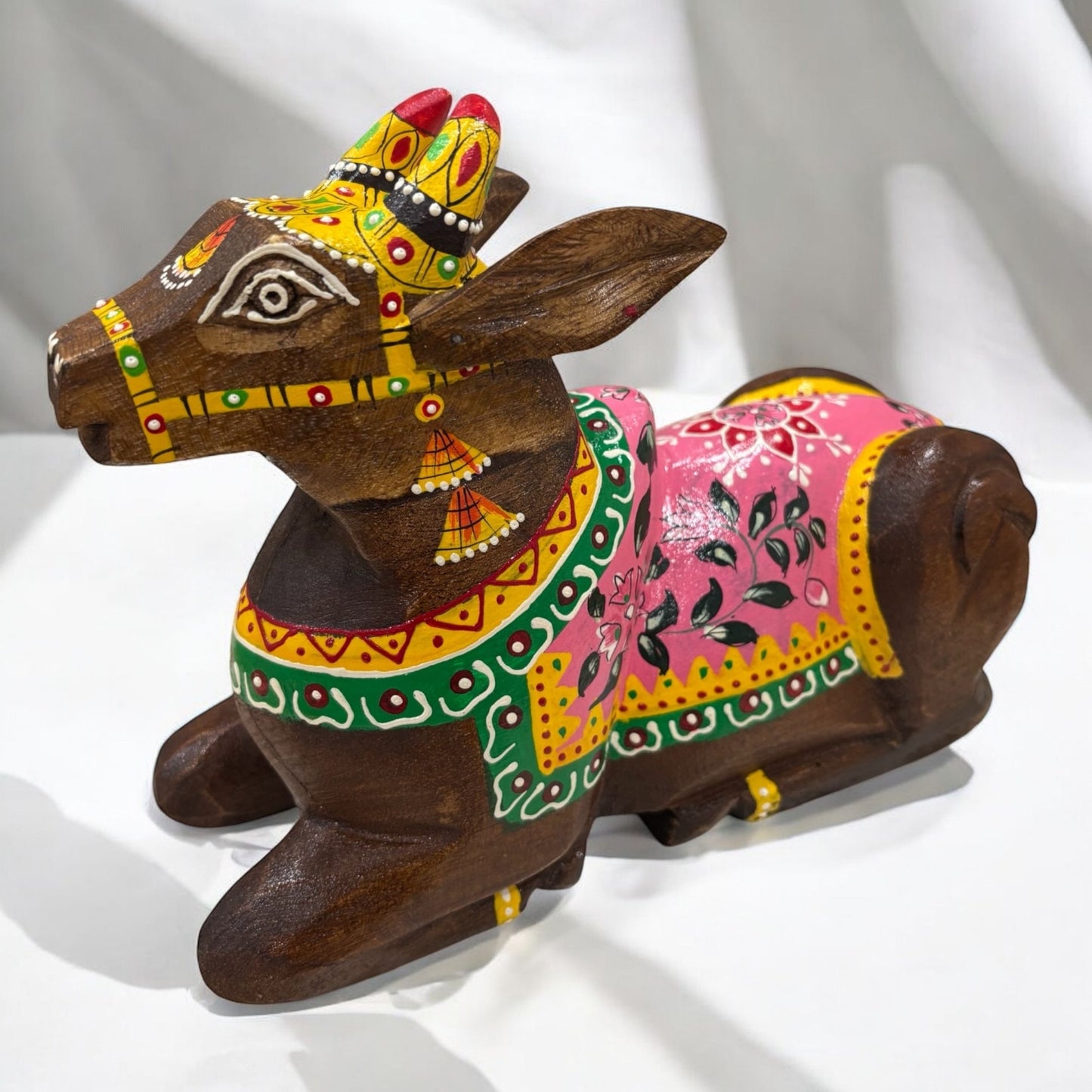 Sitting Nandi Statue - Pink