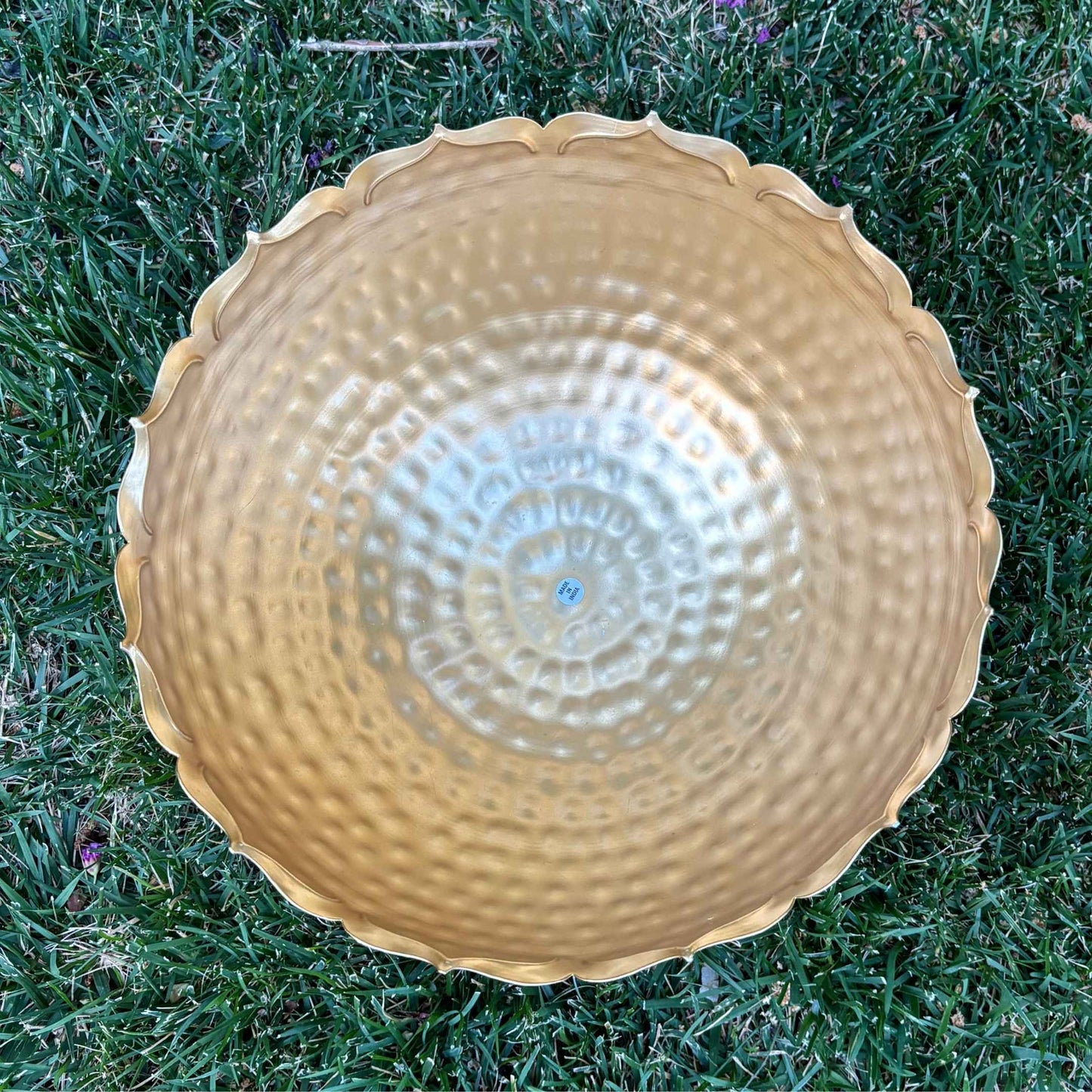 Top view of the lotus decorative urli bowl set, featuring detailed petals for timeless Indian-style deco