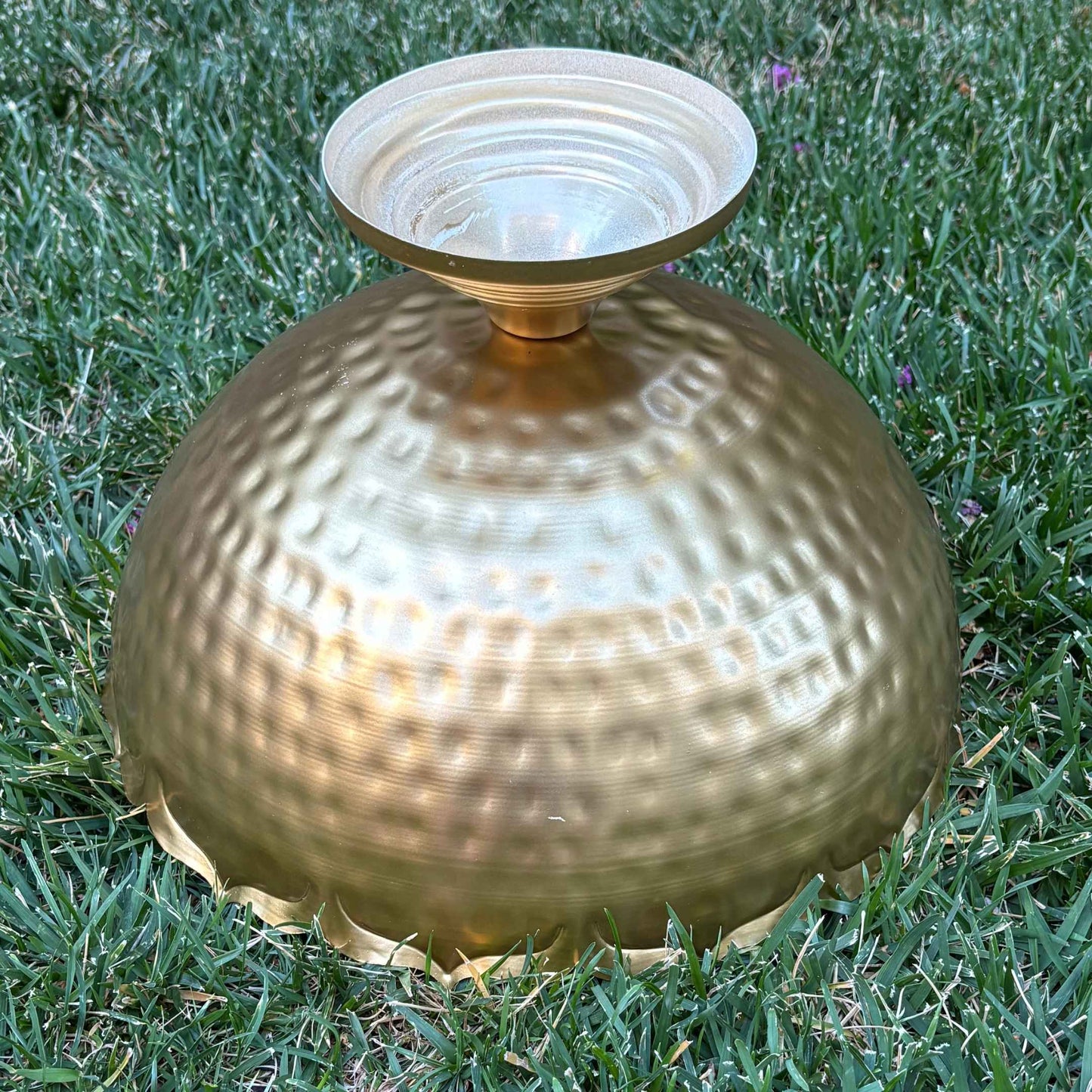 Top view of the lotus decorative urli bowl set, featuring detailed petals for timeless Indian-style deco