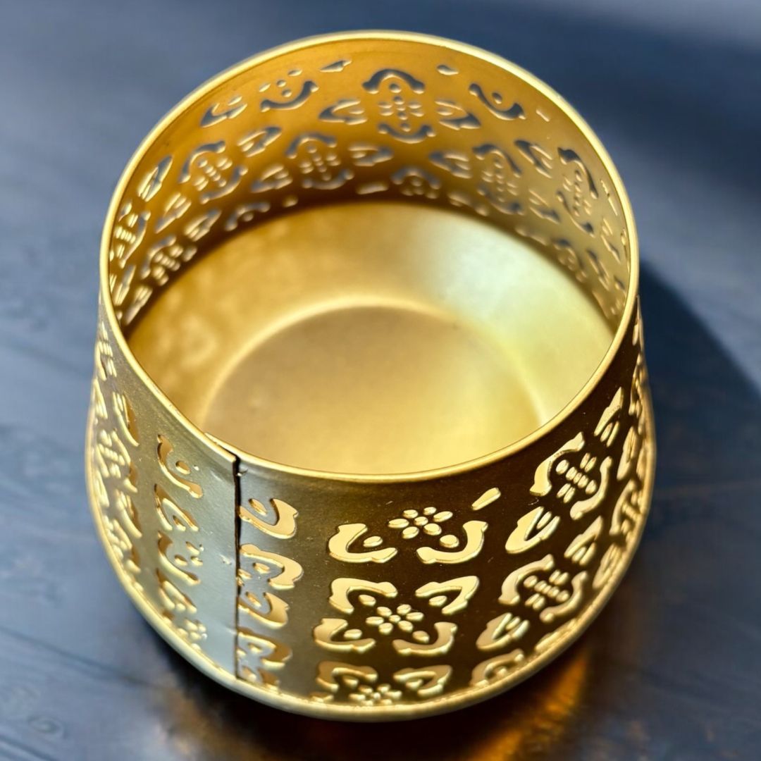 Trending Floral Utsav T-light Holder Set – 2 Gold Jali Diwali Diyas