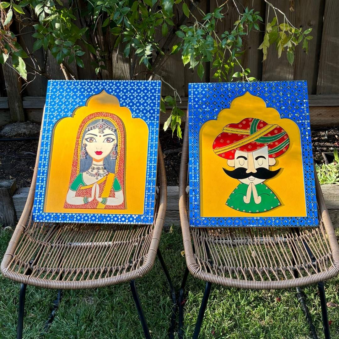 Welcome Female Jharokha Wall Art