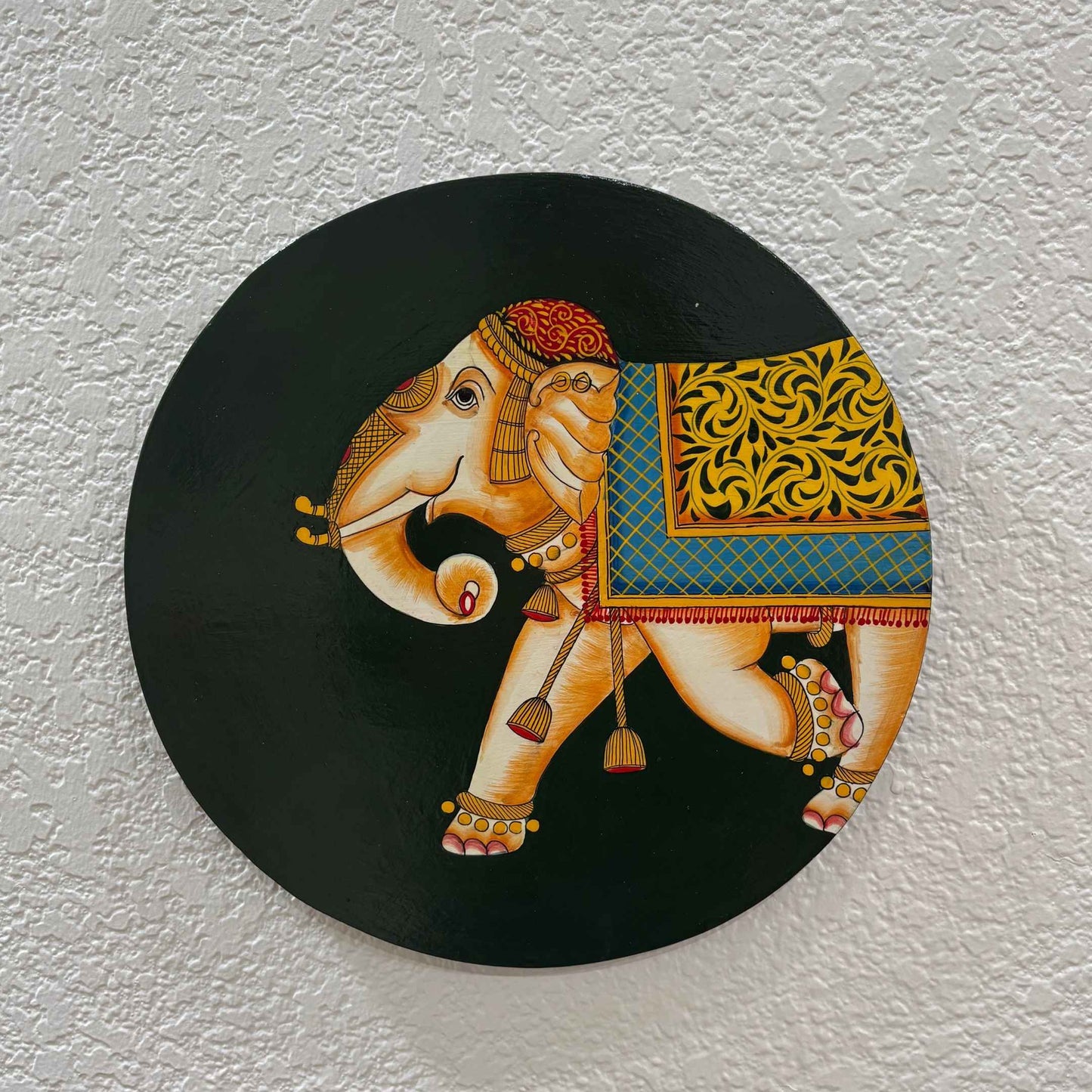 Boho Elephant Wall Plate from Urli Utsav