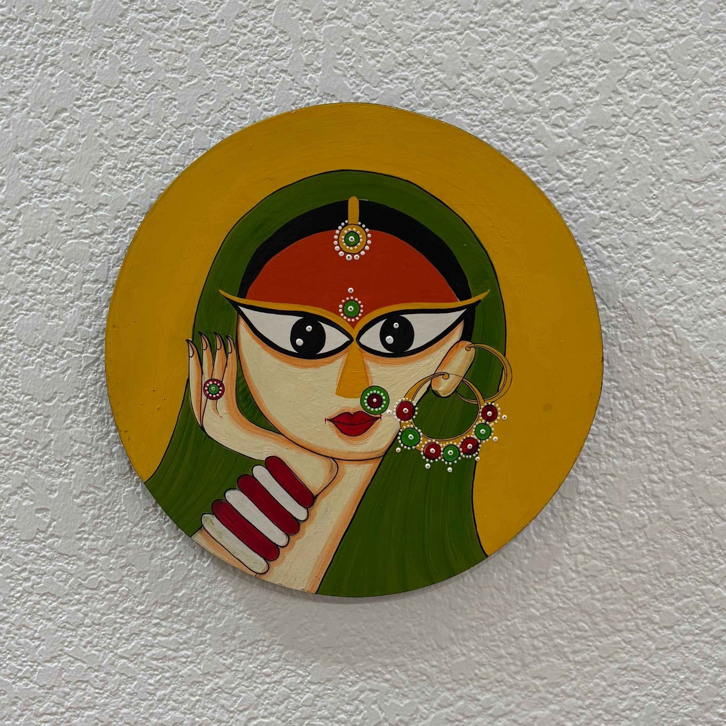 Boho Woman Wall Plate from Urli Utsav