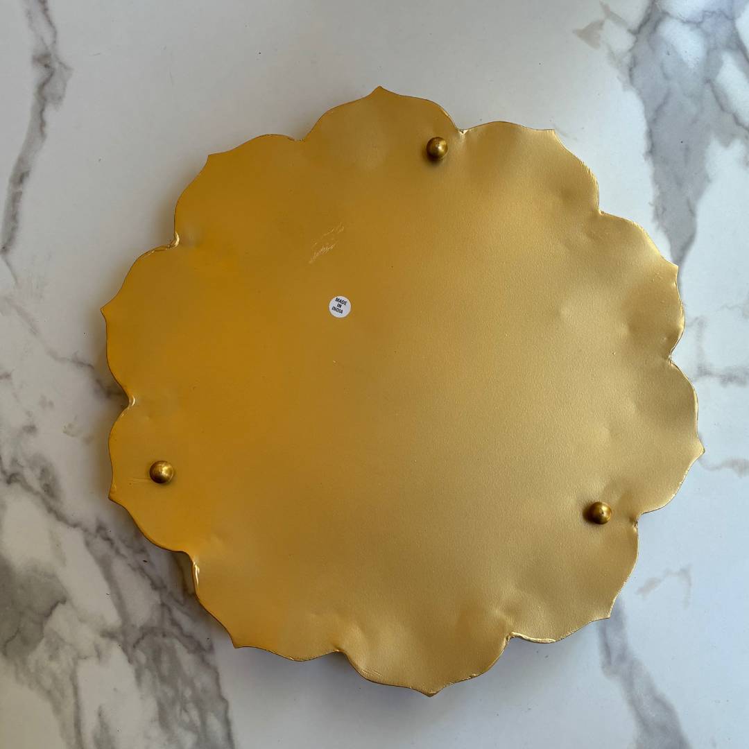 Back view of the lotus urli bowl highlighting its circular shape and detailed craftsmanship