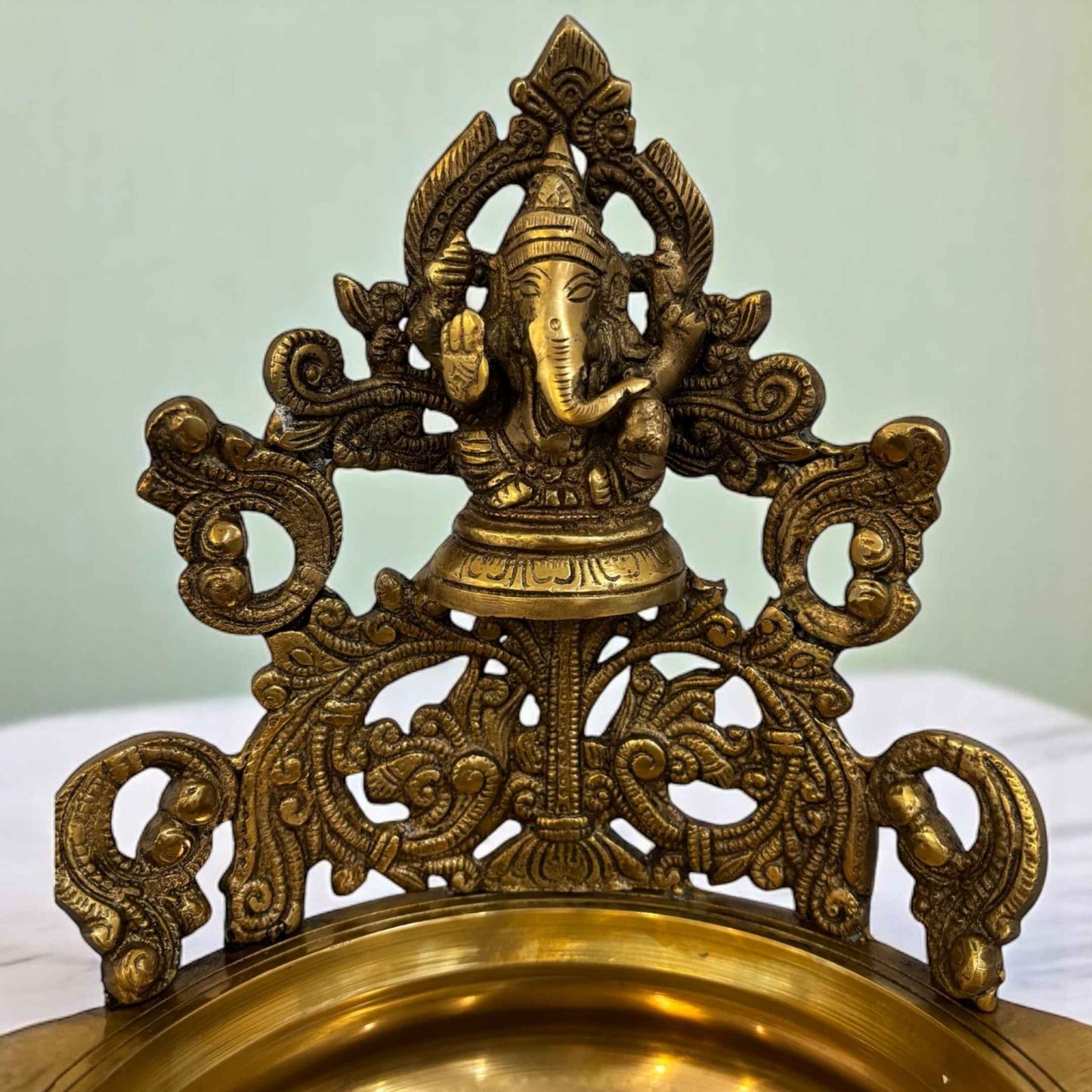 Traditional Brass Ganesh Urli Bowl