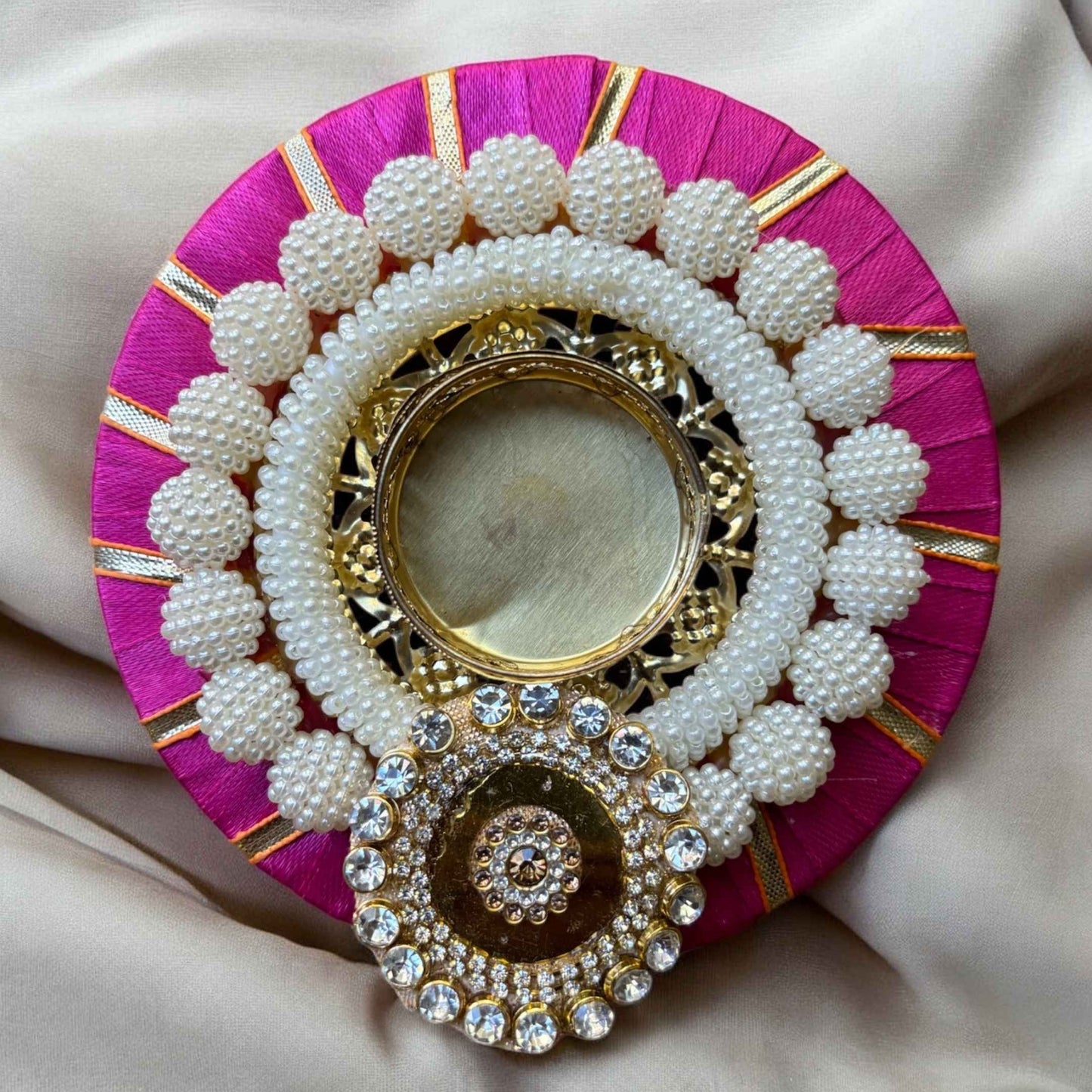 Pink Pearl Beaded T-Light Holder