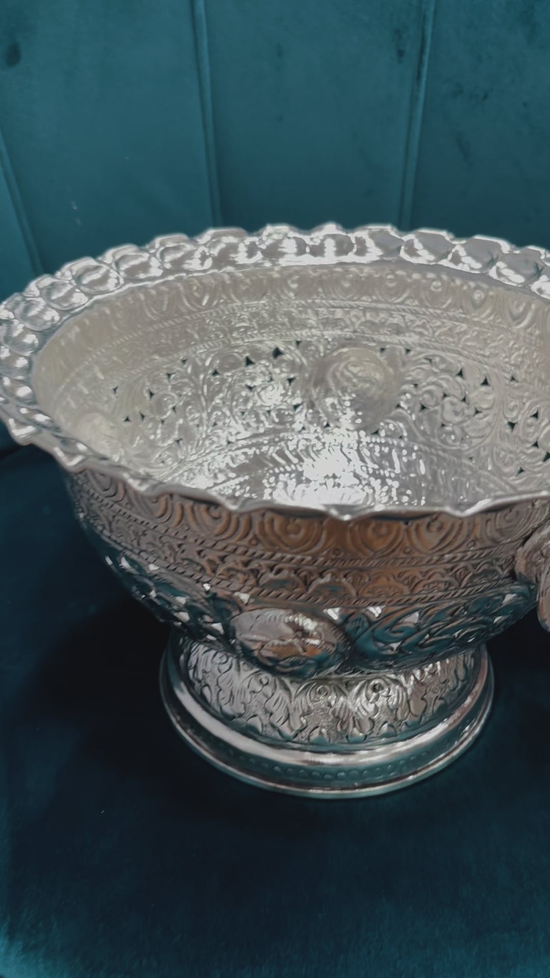 Video of Antique Silver Fruit Bowl