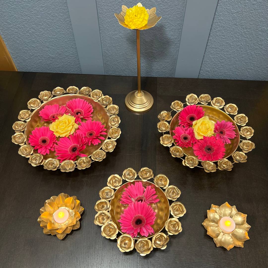 Rose Urli Bowls Set - Diwali Table Decor
