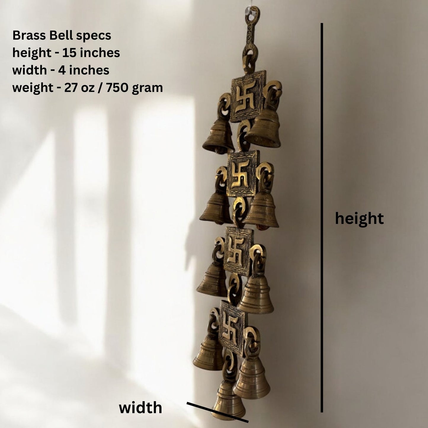 Side perspective revealing the depth and three-dimensional texture of the brass wall hanging, emphasizing its robust construction