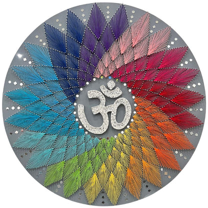 Om/Aum Wall Art in Nail and Thread Art