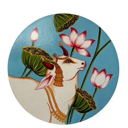 Urli Utsav Wooden Wall Plates Pichwai Cow