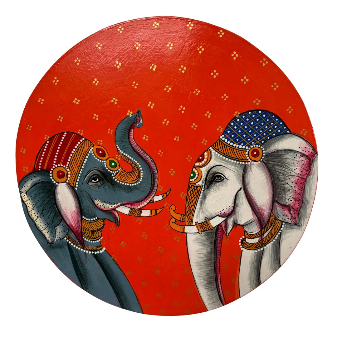 Urli Utsav Wooden Wall Plates Elephant