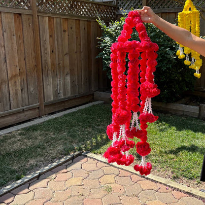 Red Floral Ball Chandelier - Perfect for Housewarming Decor