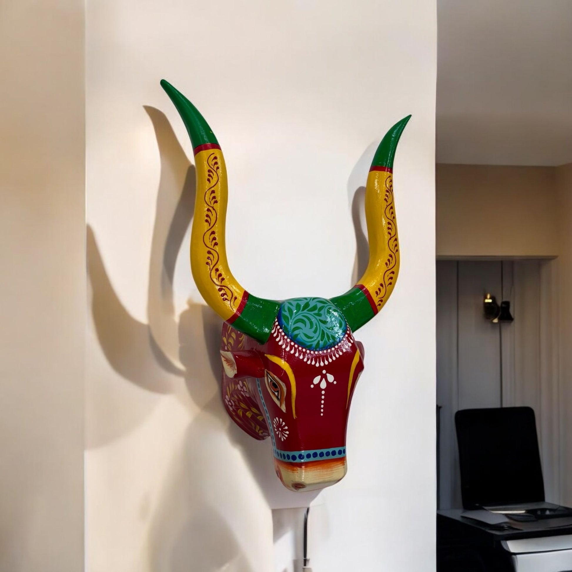 Bull Head Wall Art by Urli Utsav -Staged