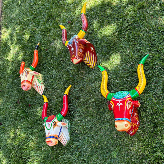 Urli Utsav Handpainted Bull Head - Staged