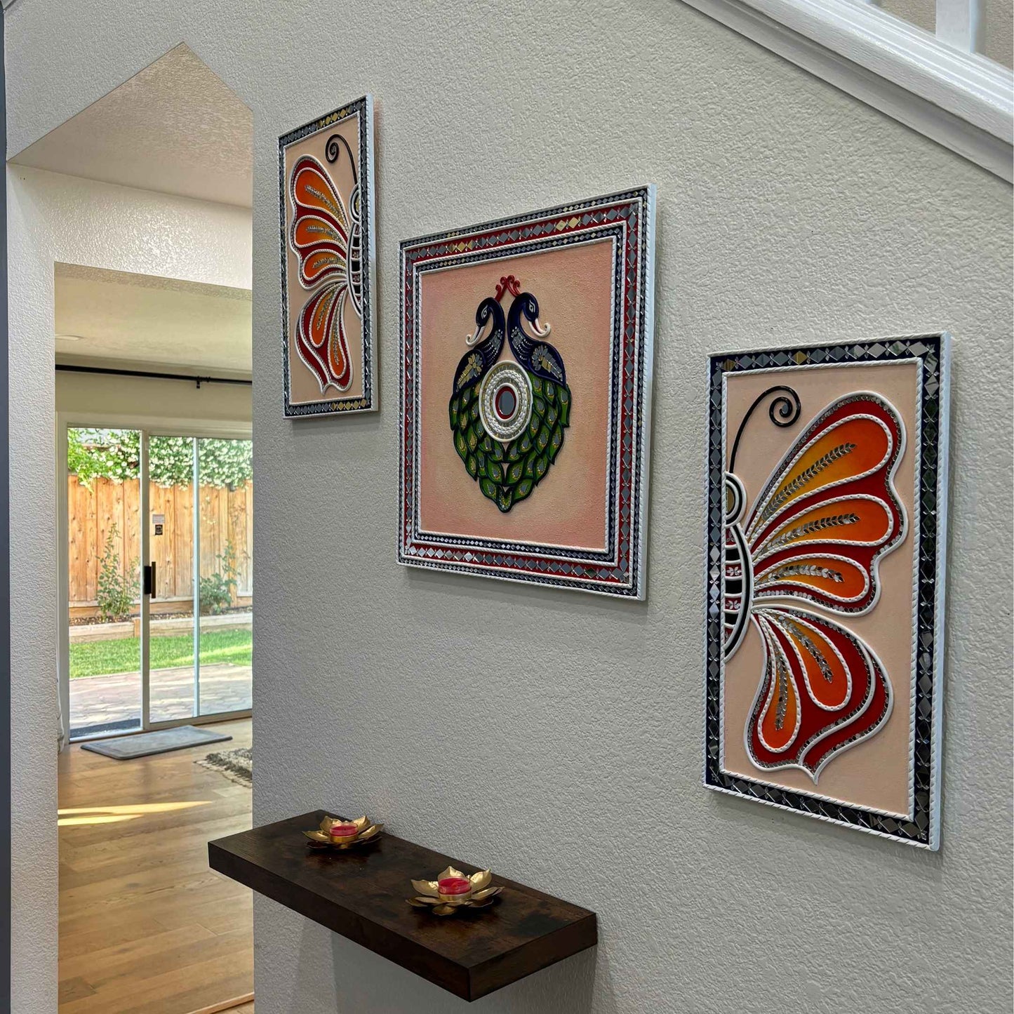 Butterfly And Peacock Set | Lippan Wall Art