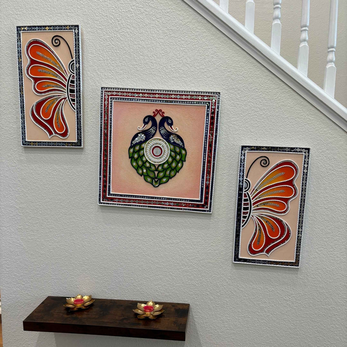 Butterfly And Peacock Set | Lippan Wall Art