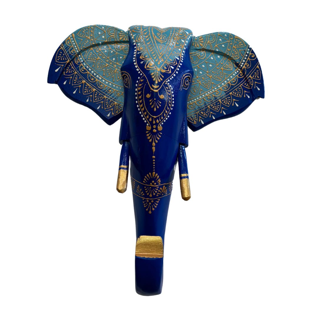 Urli Utsav Handpainted Elephant Head - Blue