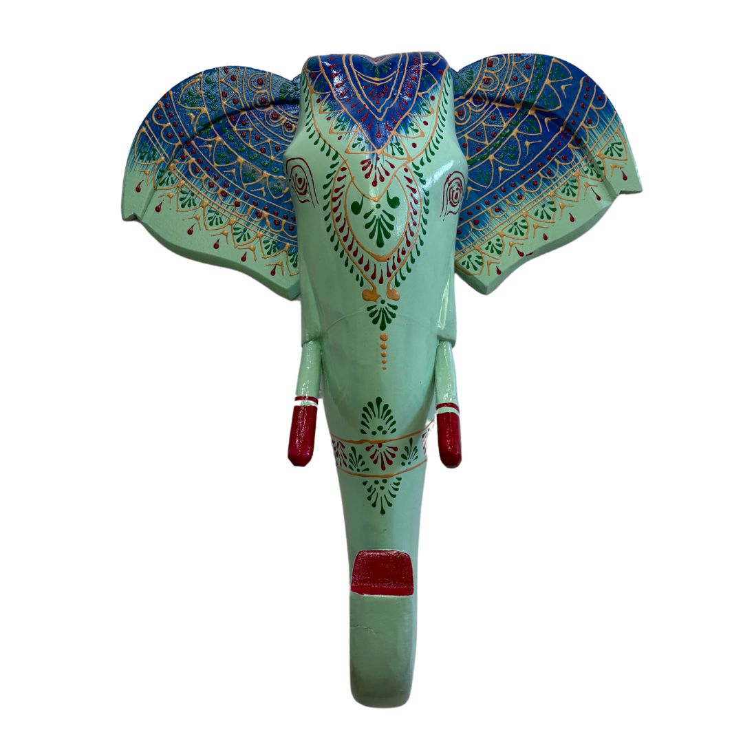 Urli Utsav Handpainted Elephant Head - Green