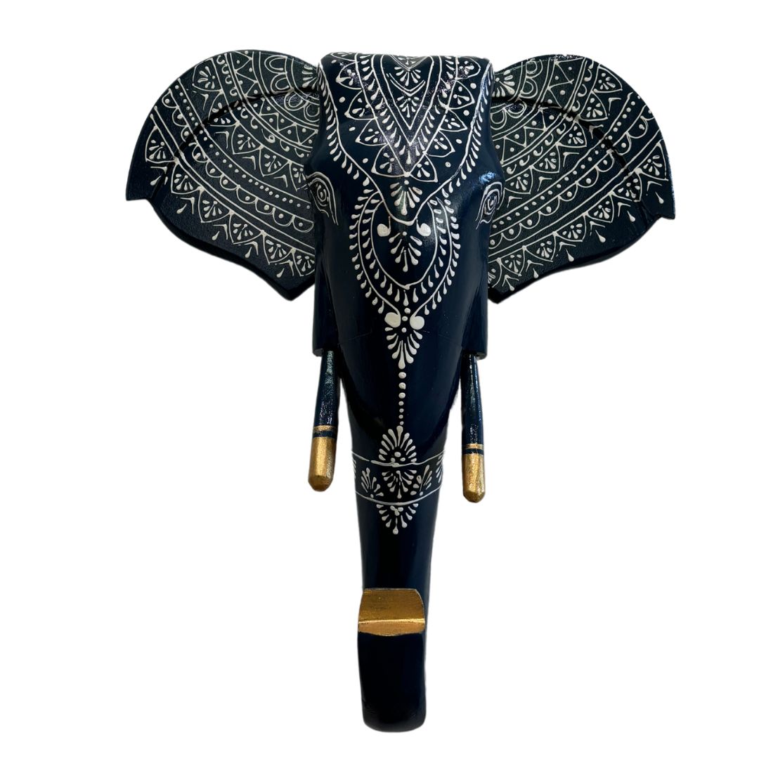 Urli Utsav Handpainted Elephant Head - Blue