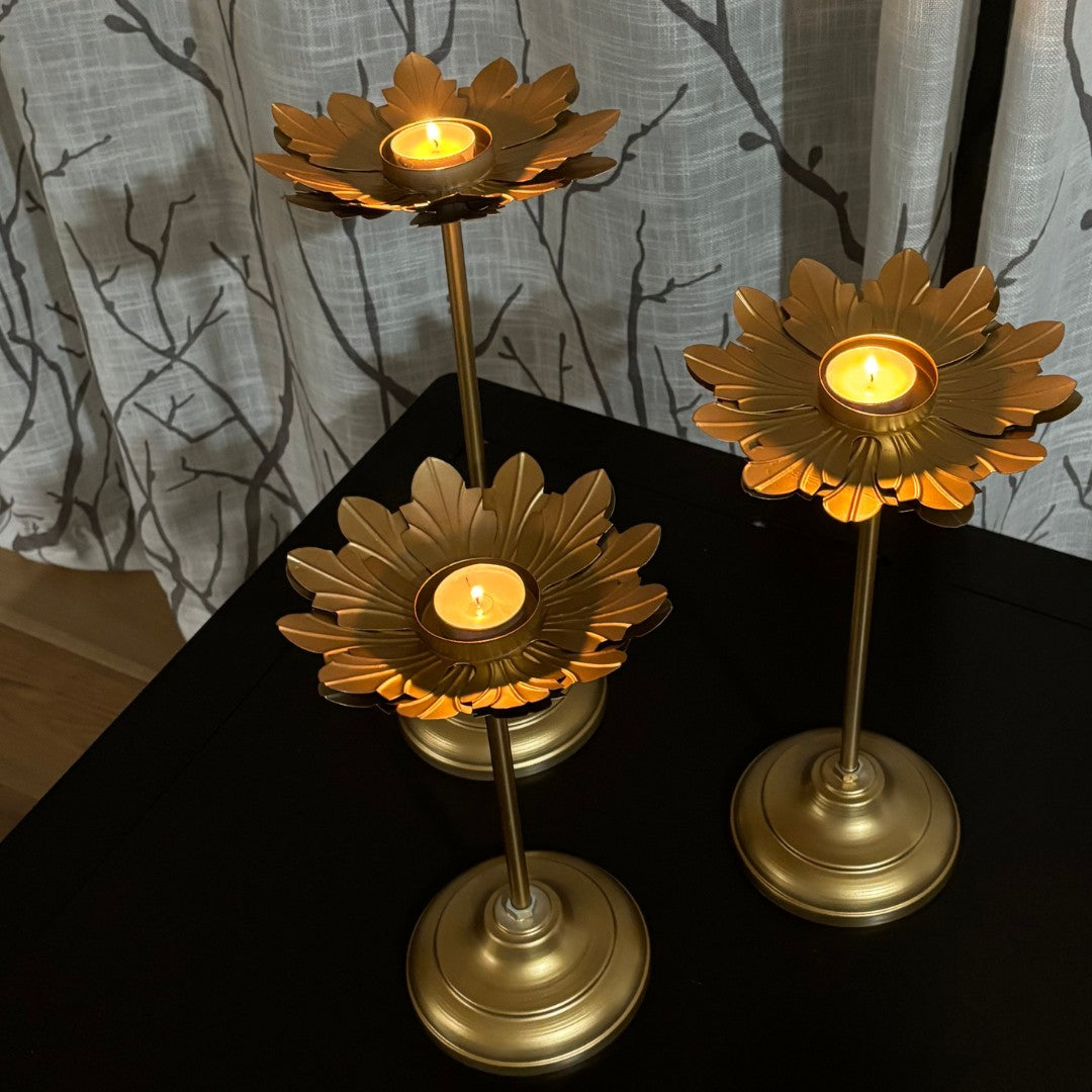 Flower T-light Holder (Set of 3) - Festive Decor