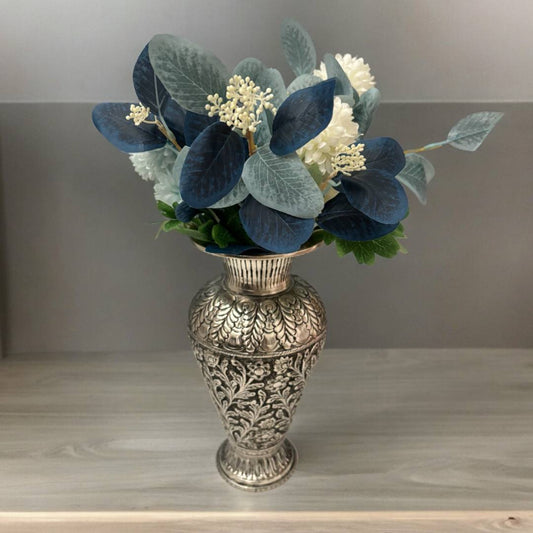 Antique Silver Foliage Vase