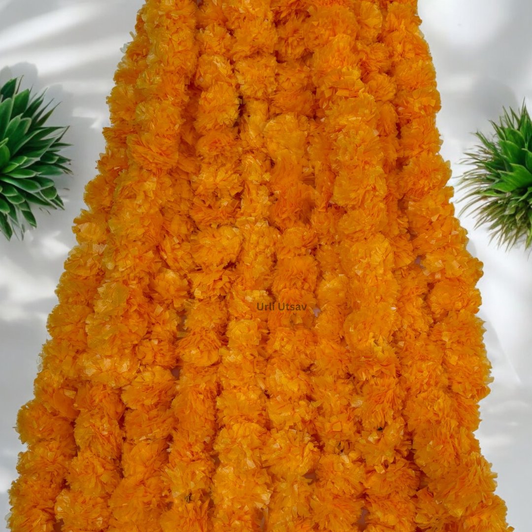 Classic Marigold Indian Artificial Garland - SET of 10 Strings