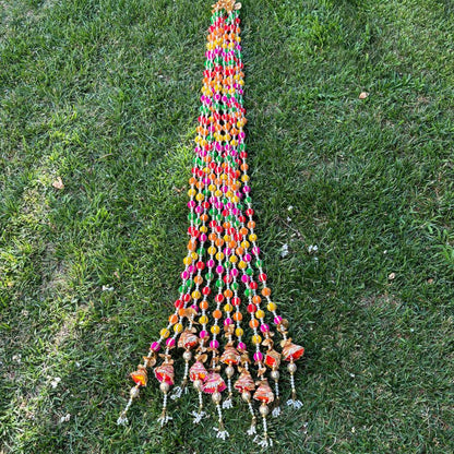 Woolen Beads & Pearl Multicolor Gota Indian Garland - Urli Utsav