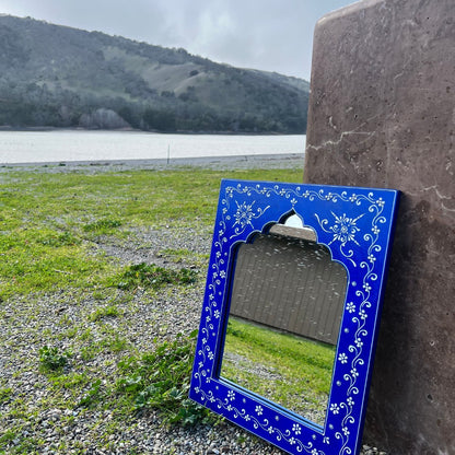 20x16 Rajasthani Jharokha Mirror Blueberry Blue