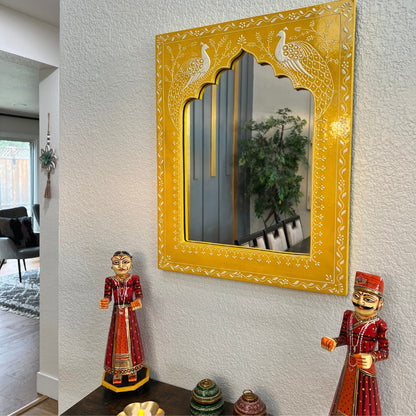 20x16 Rajasthani Jharokha Mirror Yellow