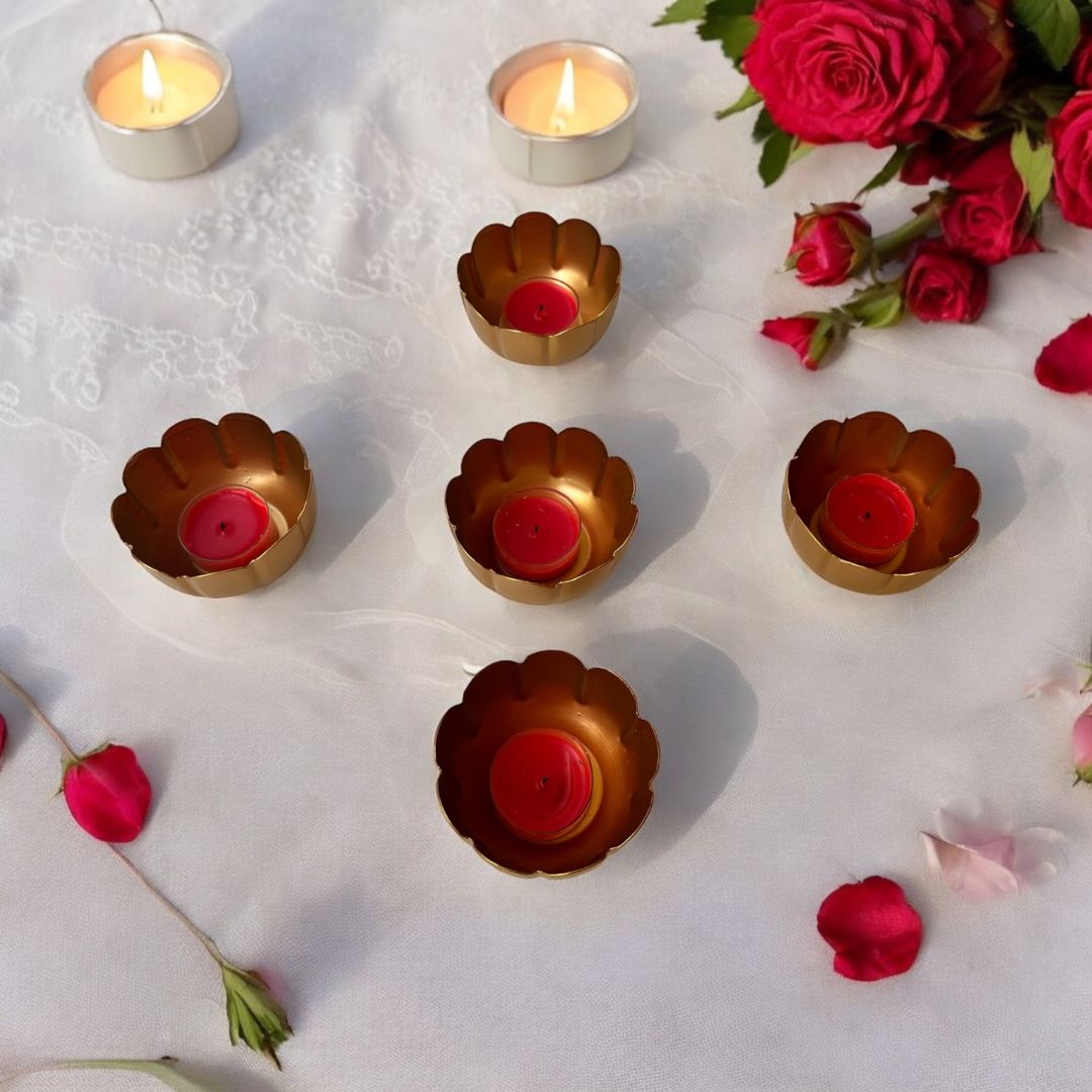 Kamal Utsav T-light Holder Set - Diwali Diyas