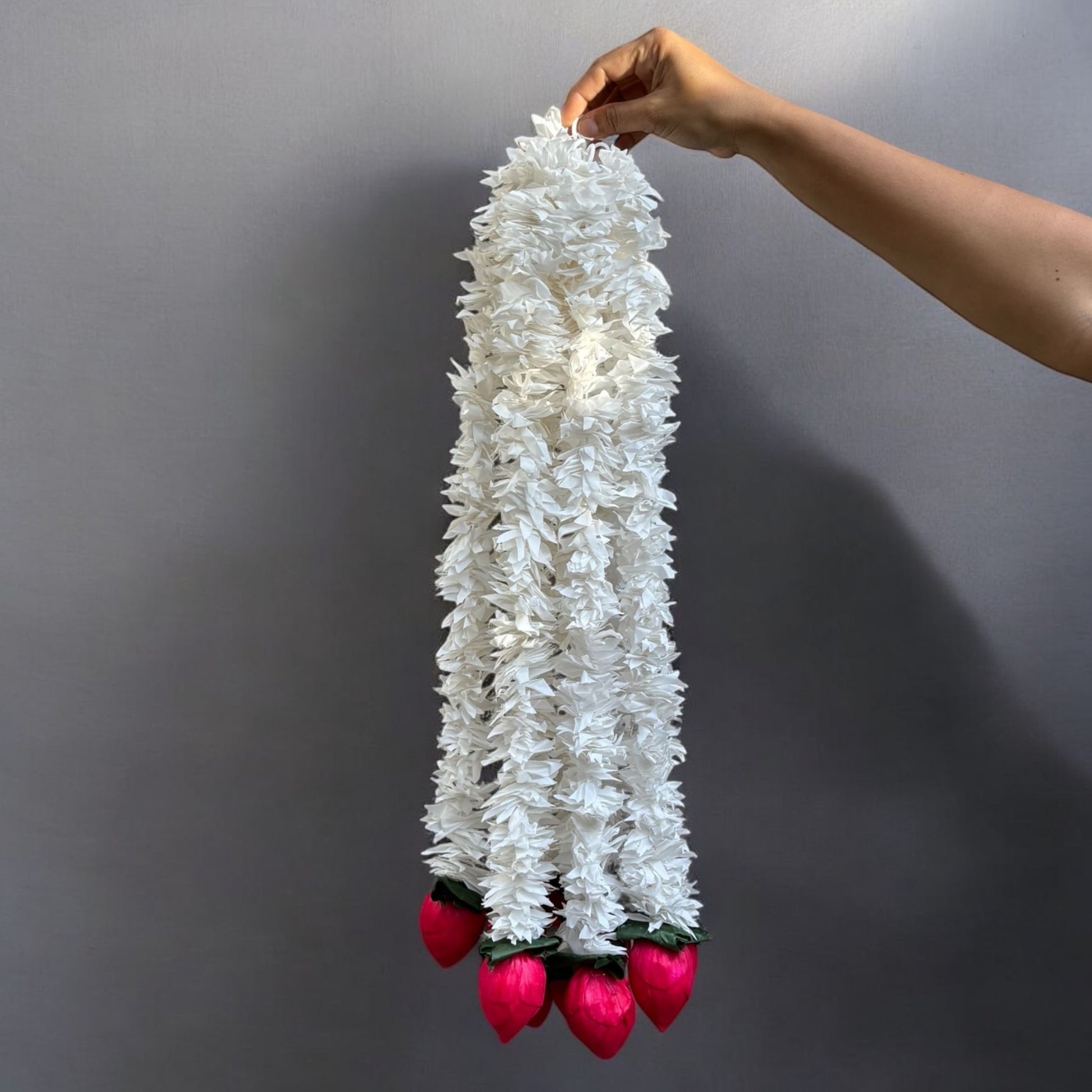 Jasmine Red Lotus Bud Indian Garland for wedding backdrop decor