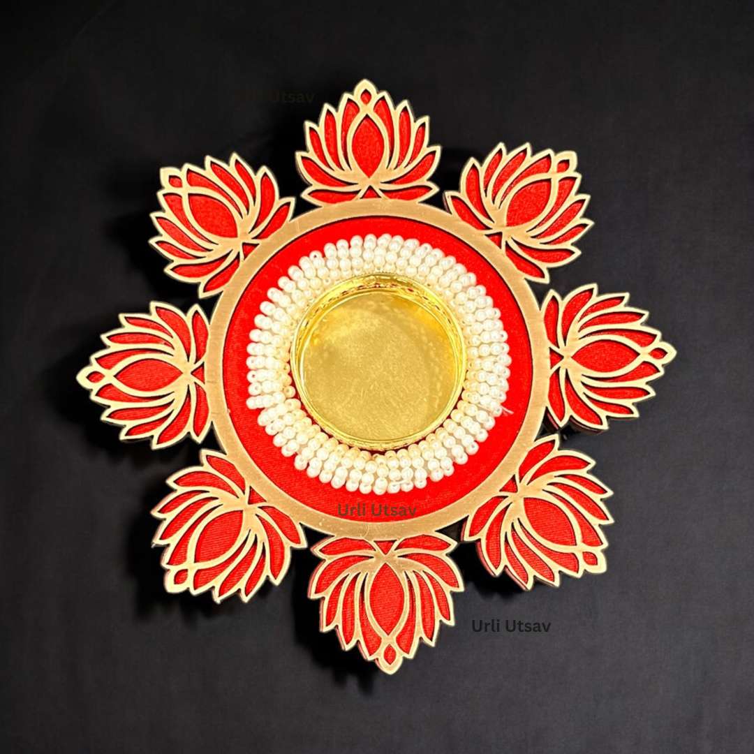 Lotus T-light Holder Set – 5 Crafted Diwali Diyas