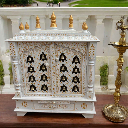 Urli Utsav White Wooden Mandir