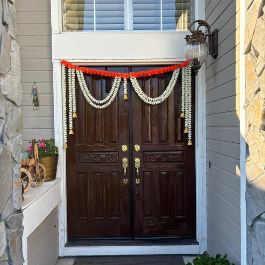 Vibrant Marigold & Mogra Toran – Bandhanwar Door Decoration